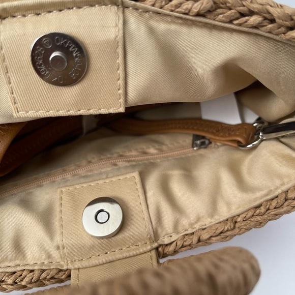 Mini Straw Handbag Rainbow Round Handles Woven Kaleidoscopic - Picture 6 of 7